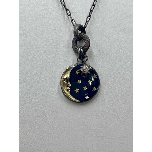 Catherine Popesco La‎ Vie Parisienne Blue Moon & Stars Crystal Necklace - Picture 5 of 12